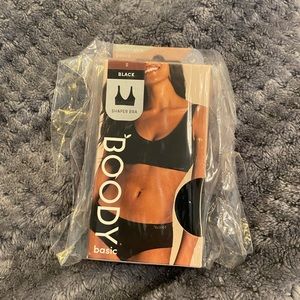 NIB Boody Eco Wear amazing comfortable wireless black shaper bra SzS Bamboo
